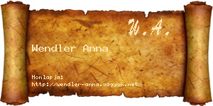 Wendler Anna névjegykártya
